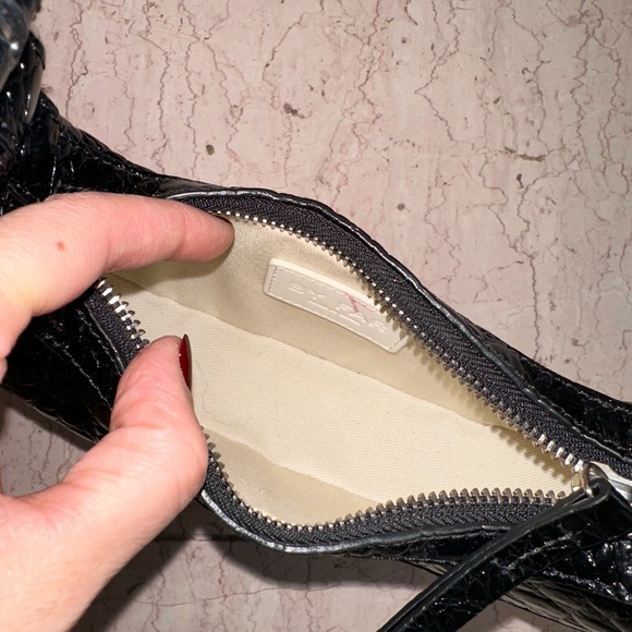 By Far Black Mini Soho Croc Embossed Leather Shoulder Bag - Picture 8 of 10